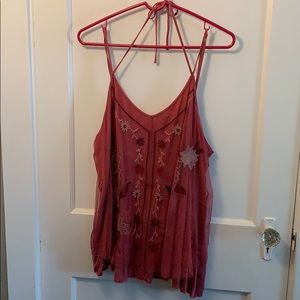 Tank top with embroidery detail